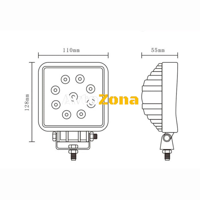 8 LED 24W Халоген Водоустойчива Светлина Работна Лампа 10-30V за Ролбар АТВ Джип - Avtozona