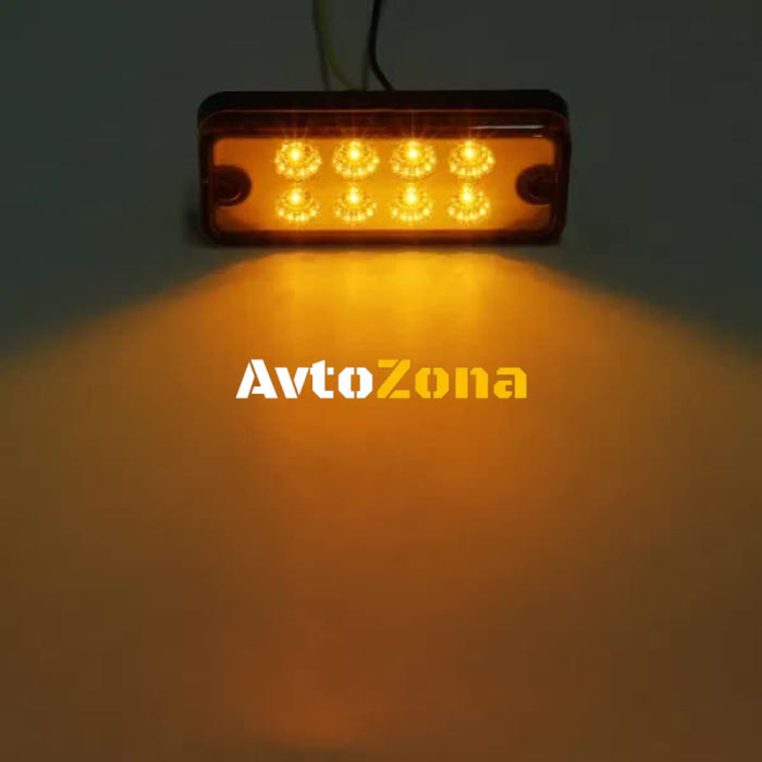 8 LED Оранжеви - Диодни Лед Габарити / Светлини / Токоси - 99mm x 40mm - 12V - Avtozona