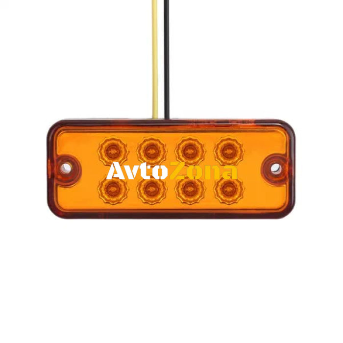 8 LED Оранжеви - Диодни Лед Габарити / Светлини / Токоси - 99mm x 40mm - 24V - Avtozona