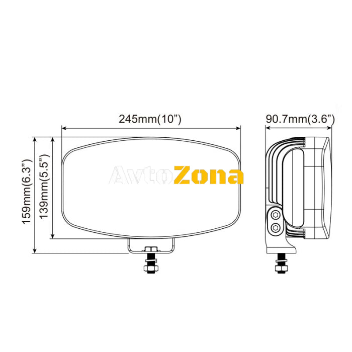 80W LED Лед Фар Халоген Три Функции Неон ефект Neon 24,5см x 13,9см 4100lm 12V - 24V E-Mark