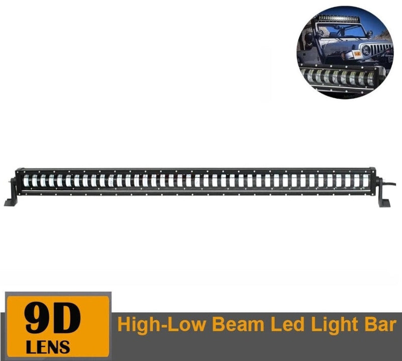 9D 114 СМ Led Bar Лед Бар Hi/Lo Kъси Дълги Водоустойчив Удароустойчив 12V 24V 25600 LМ 320W С Лупи Off-Road Лед Бар За Джип ATV - Avtozona