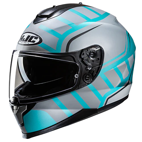 Каска HJC C70N Holt Silver/Turquoise - Avtozona