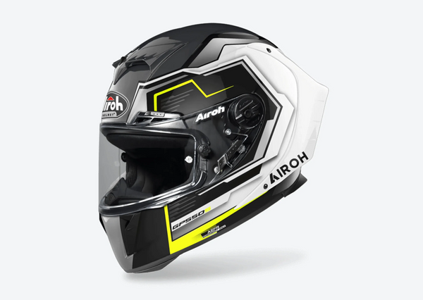 Каска AIROH GP550 S Rush White/Yellow - Avtozona