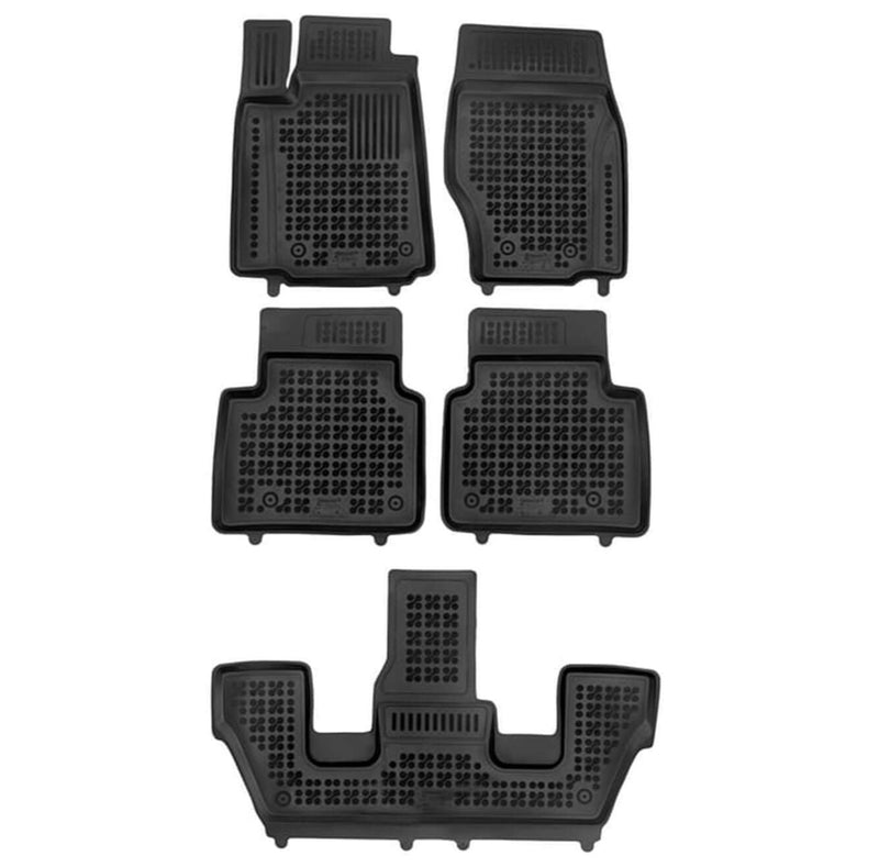 Covorașe din cauciuc Rezaw-Plast pentru Jeep Grand Cherokee WL USA versiunea L (2021+) 6 locuri, MHEV și 4x4