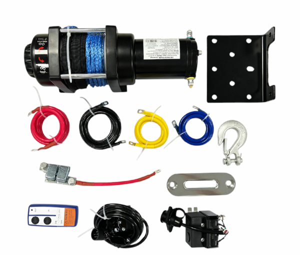 Troliu electric 4500LBS 2045kg 12V cu telecomandă pentru tractarea mașinilor jeeps asistență rutieră etc.