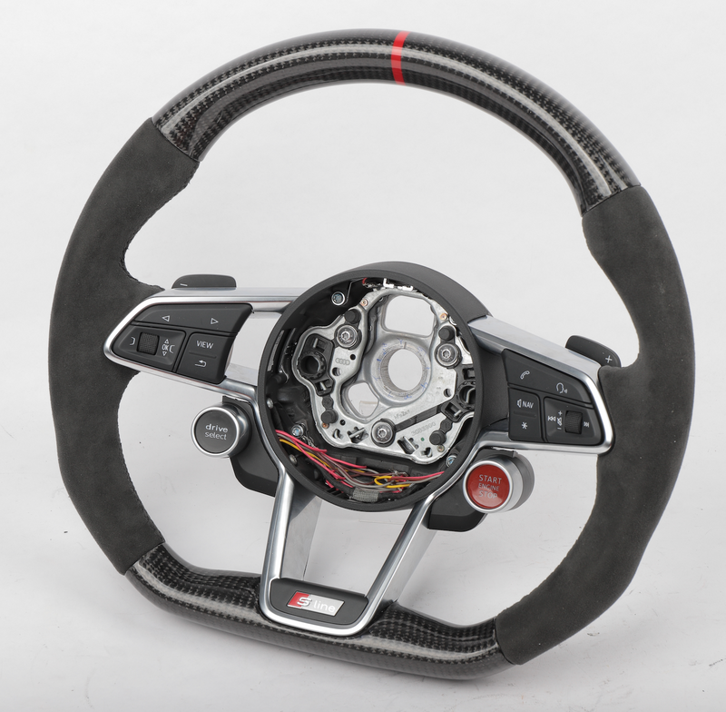 Audi Custom Карбонов Волан за AUDI MK3 TTRS TTS MK2 R8 TT S3 Genuine Carbon Fiber OEM Steering Wheels - Avtozona