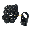 Декоративни капачки за болтове на джантите versaco 17мм - черни - Avtozona