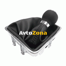 Топка за скоростен лост с маншон подходяща за VW / Seat със 6 скорости - черен конец - Avtozona