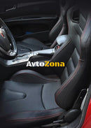 Черни спортни седалки с червен шев 2бр. в к-т - Avtozona