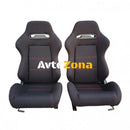 Спортни седалки за МПС – Черни с червен конец 2бр. в к-т - Avtozona