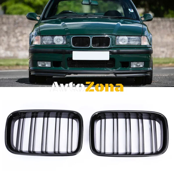 Бъбреци Решетки За BMW E36 (1991-1996) - Glossy Black - Avtozona