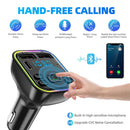 12-24V Автомобилен bluetooth 5.0 FM трансмитер зарядно телефон безжичен хендсфри MP3 модулатор плейър аудио приемник PD Type-C Dual USB