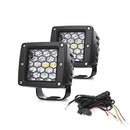 Комплект от 2 броя Лед LED Халогени Аварийни Лампи Бяла + Оранжева Светлина 12V - 24V Dual Combo Light Двойна Светлина Flash Блиц Мигащи 6