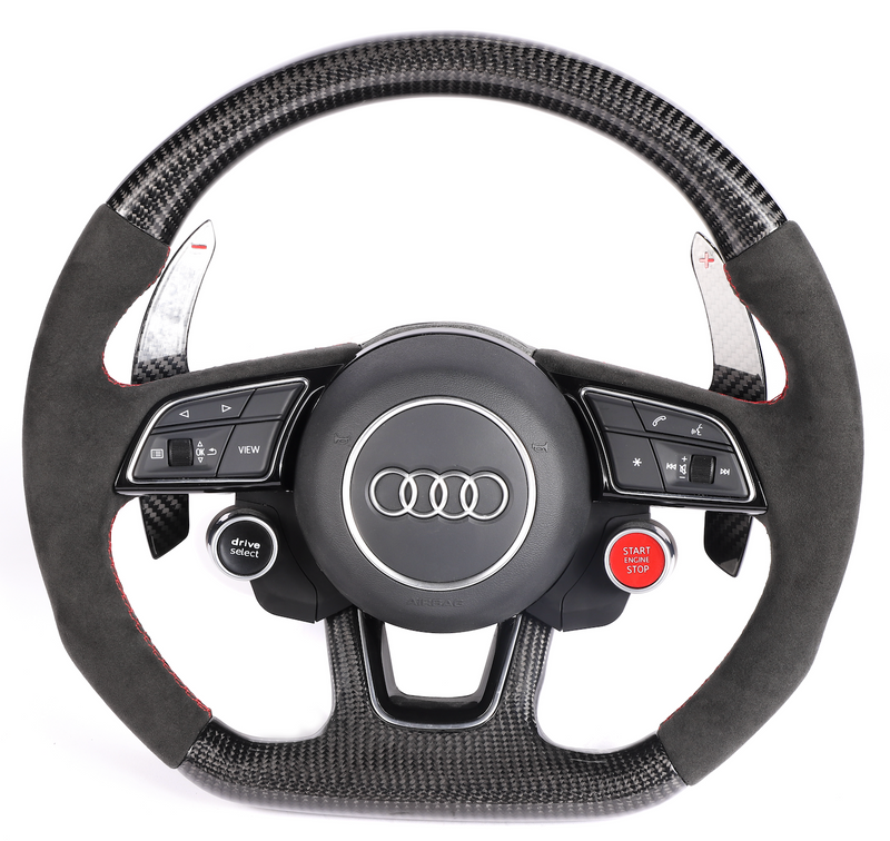 Custom Карбонов Волан за AUDI MK3 TTRS TTS MK2 R8 TT S3 Genuine Carbon Fiber OEM Steering Wheels - Avtozona