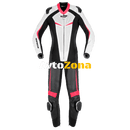 Дамски кожен мото екип SPIDI TRACK PERF PRO Black/Fuchsia - Avtozona
