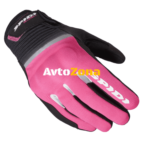 Дамски текстилни мото ръкавици SPIDI FLASH CE BLACK/PINK - Avtozona