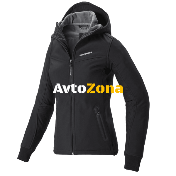 Дамско текстилно мото яке SPIDI HOODIE ARMOR Black - Avtozona