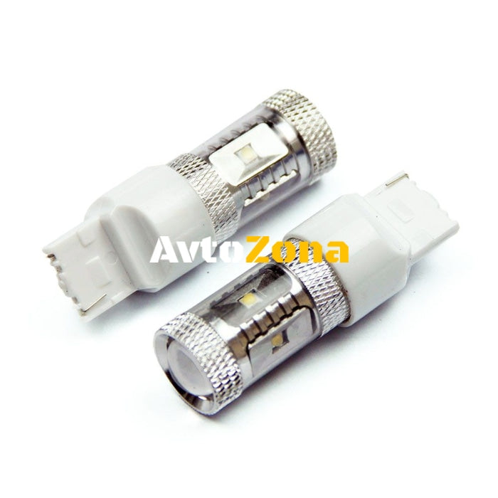 Диодна крушка тип T20 CANBUS с 6 х 5W CREE диода и лупа - Avtozona