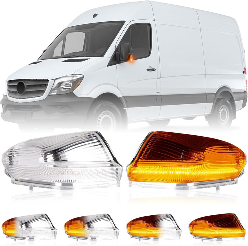 ДИОДНИ БЯГАЩИ МИГАЧИ ЗА ОГЛЕДАЛА ЗА MERCEDES SPRINTER / VW CRAFTER (2006-2021) - ХРОМ - Avtozona