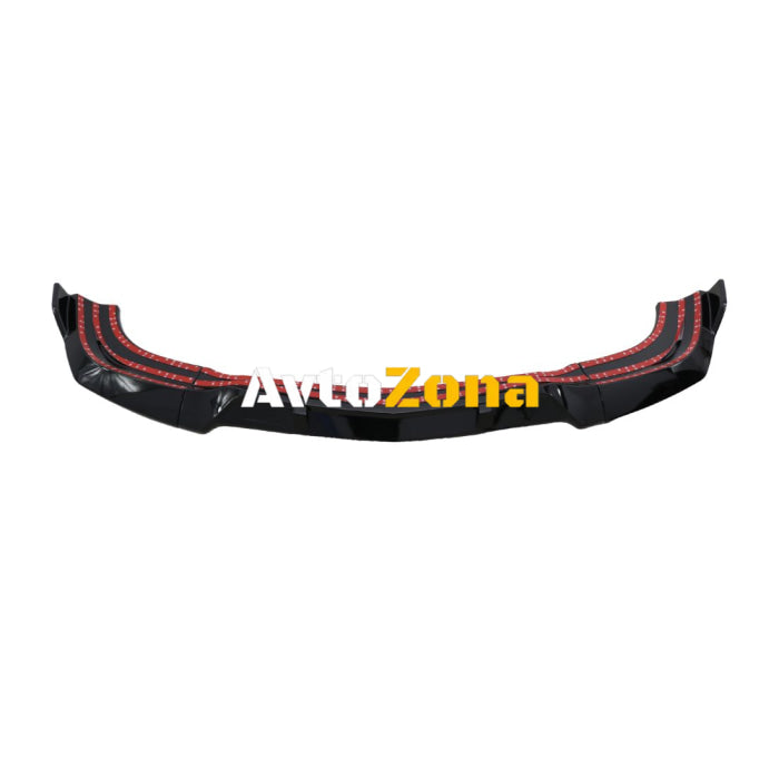 Добавка предна броня за Mercedes W204 C-class (2007-2013) - черен гланц - Avtozona