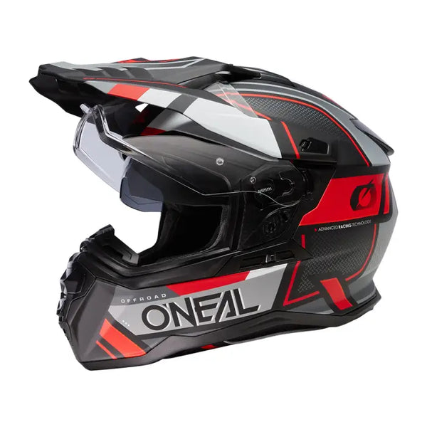 Ендуро каска D-SRS SQUARE V.24 BLACK/GRAY/RED - Avtozona