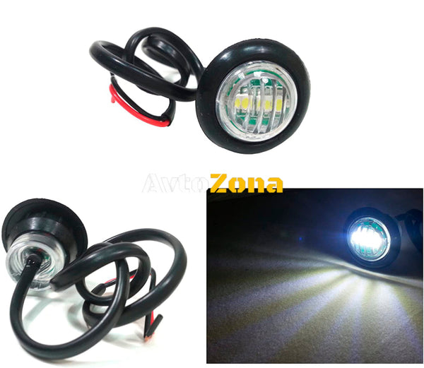 Габарит LED Светодиоден Тип Копче Маркер Токос Бял 24v - Avtozona