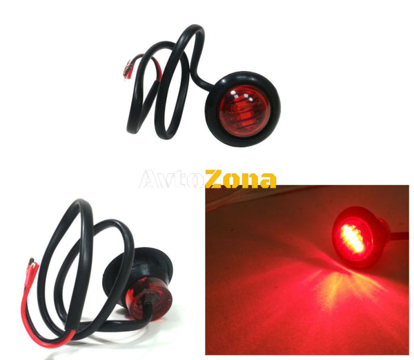 Габарит LED Светодиоден Тип Копче Маркер Токос Червен 12V - Avtozona