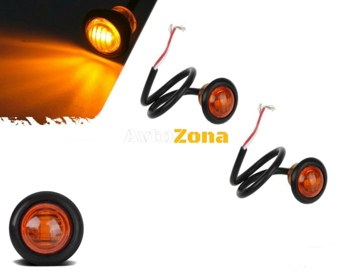 Габарит LED Светодиоден Тип Копче Маркер Токос Оранжев Жълт 24V - Avtozona