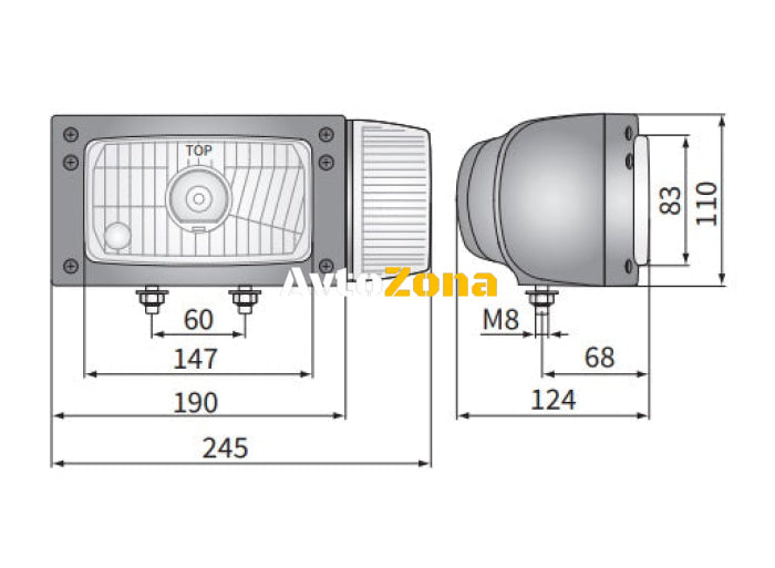 Халоген Фар с Мигач Десен 4 Функции Къси и Дълги Светлини 12-24V - Avtozona