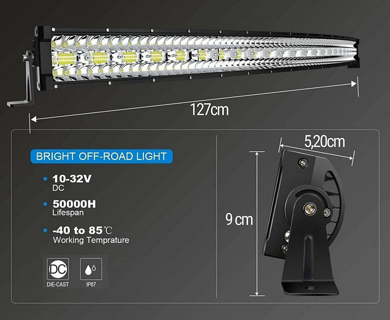 ИЗВИТ МОЩЕН LED БАР - 936W 9D - 127 см - 48000LM - Avtozona