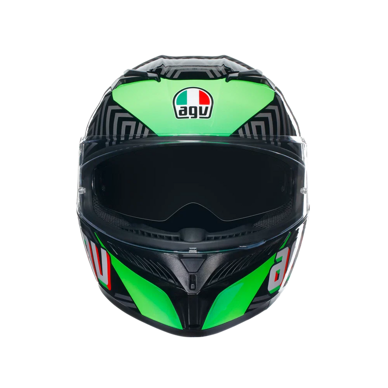 Каска AGV K3 DOT(E2206) - KAMALEON BLACK/RED/GREEN - Avtozona