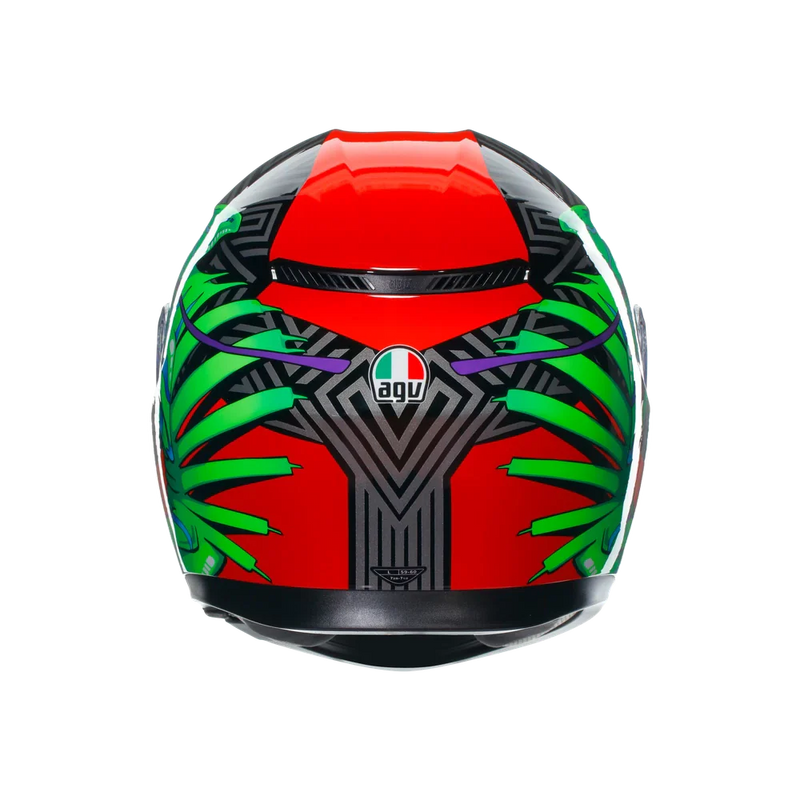 Каска AGV K3 DOT(E2206) - KAMALEON BLACK/RED/GREEN - Avtozona