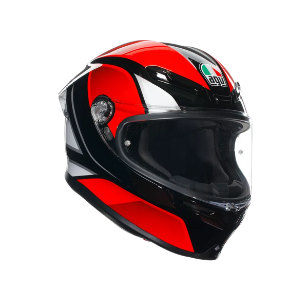 Каска AGV K6 S DOT(E2206) - HYPHEN BLACK/RED/WHITE - Avtozona