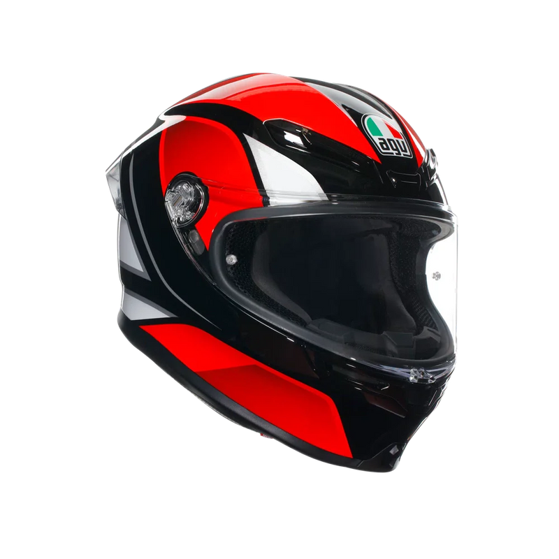 Каска AGV K6 S DOT(E2206) - HYPHEN BLACK/RED/WHITE - Avtozona