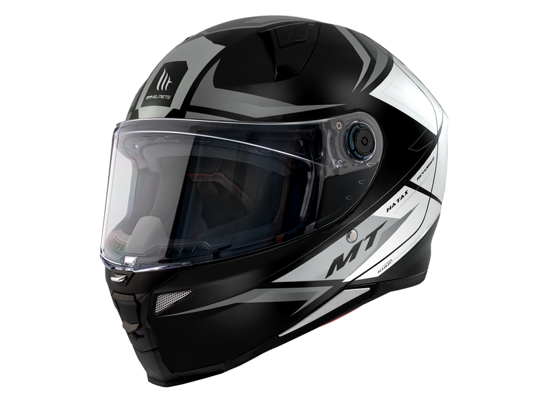 Каска MT REVENGE 2 S HATAX B2 BLACK/GREY/WHITE GLOSS - Avtozona