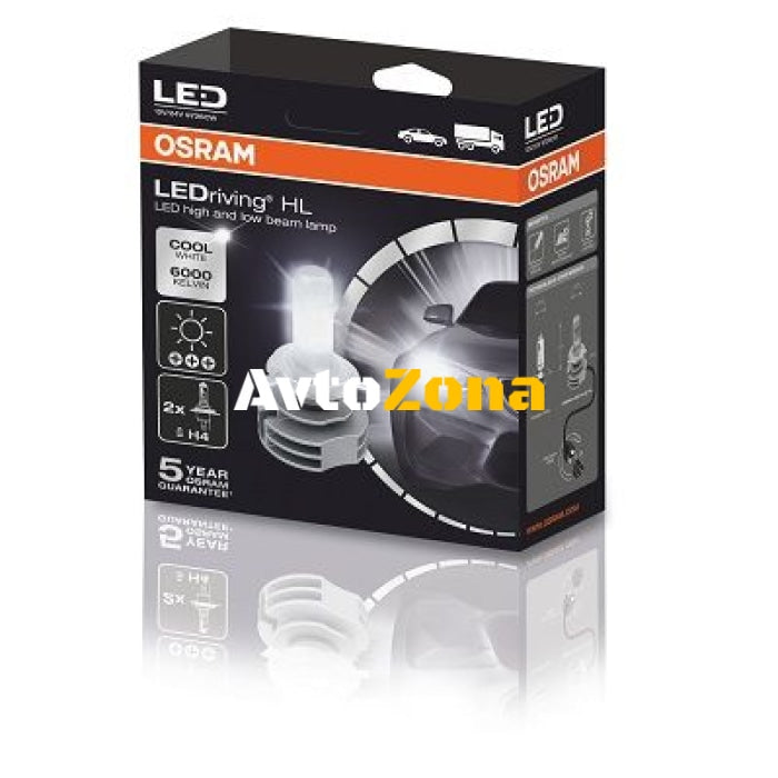 Комплект 2 бр. LED крушки за фар Osram H4 LEDriving HL New Generation 9726CW 14W 6000K без вентилатор - Avtozona