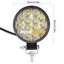 Комплект 2 Броя 42W Кръгли Мини Led Диоден Фар Прожектор Дневни Светлини 12V 24V - Avtozona