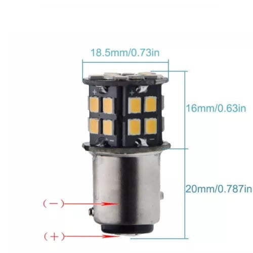 Комплект 2бр. LED Лед Крушки 30 SMD BAU15S 1156 (PY21W) 12V оранжева светлина canbus разминати пинове (150°) - Avtozona