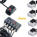 Комплект 4 Броя С Контролер 2 LED Лед Диодна Сигнална Аварийна Блиц Мигаща Светлина Пътна Помощ Платформа 12V - Avtozona