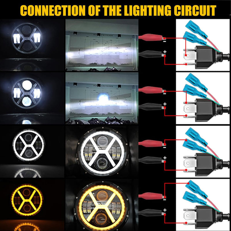 Комплект от 2бр. универсален 7 инча 18см ЛЕД LED фар лампа халоген 12V-24V