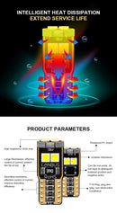 Комплект от 2 броя T10 Led крушки 6 SMD светодиода 3W Canbus 12V бяла светлина 6000K в блистер - Avtozona