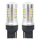 Комплект от 2бр. LED Лед Диодни крушки T20 WY21W Canbus 3030 24SMD 12V-24V оранжева светлина - Avtozona