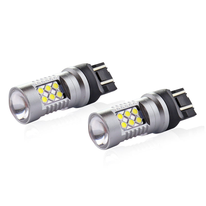 Комплект от 2бр. LED Лед Диодни крушки T20 W21/5W Canbus 3030 24SMD 12V-24V бяла светлина - Avtozona