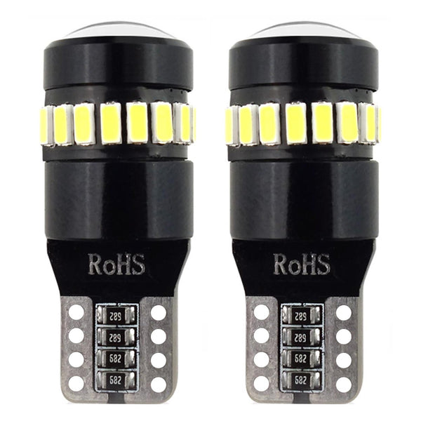 Комплект от 2бр. LED Лед Диодни крушки за габарит T10 W5W Canbus 3014 + 1 18SMD 12V-24V бяла светлина - Avtozona