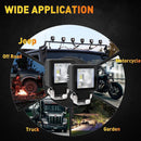 Комплект от 4 броя Лед LED Халогени Лампи с Окабеляване Бяла Flood + Бяла DRL