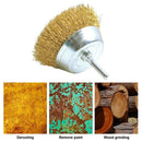 Комплект от 9 броя четки за бормашина плоски чашковидни вълнобразна стоманена тел цилиндрична опашка - Avtozona