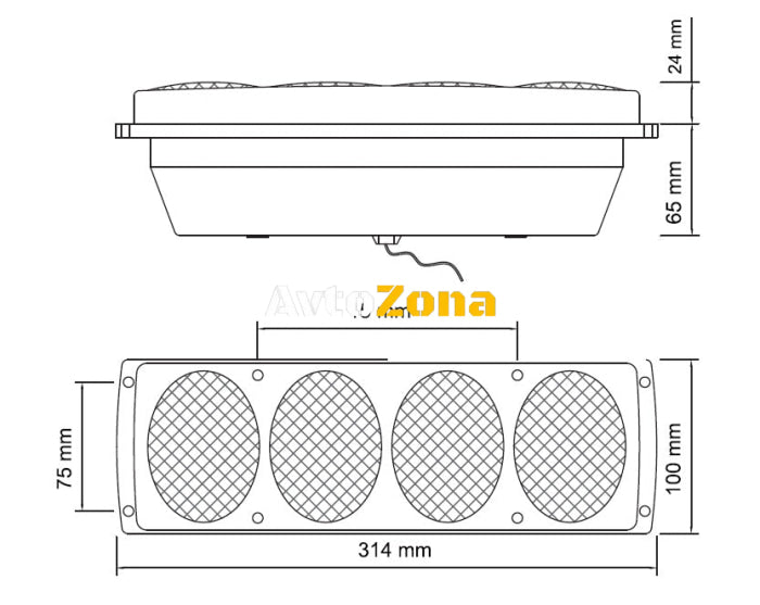 Комплект Стопове 12V -24V 314mm x 100mm x 65mm Подходящи за Бус Камион Тир Ремарке Караванa - Avtozona