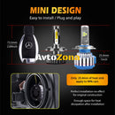 Комплект Умалени Mини Лед Led Диодни Крушки H1 Х1 12V 24V 72W 10000lm За Фарове Can Bus без Грешки - Avtozona