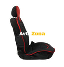 Комплект Универсална Тапицерия Тип Масажор 1 + 1 за Предни Седалки Лукс Черно-Червено Текстил и Еко Кожа - Avtozona