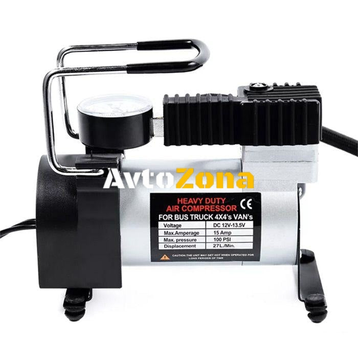 Компресор за гуми 12V 120W с манометър с букса за запалка - Avtozona